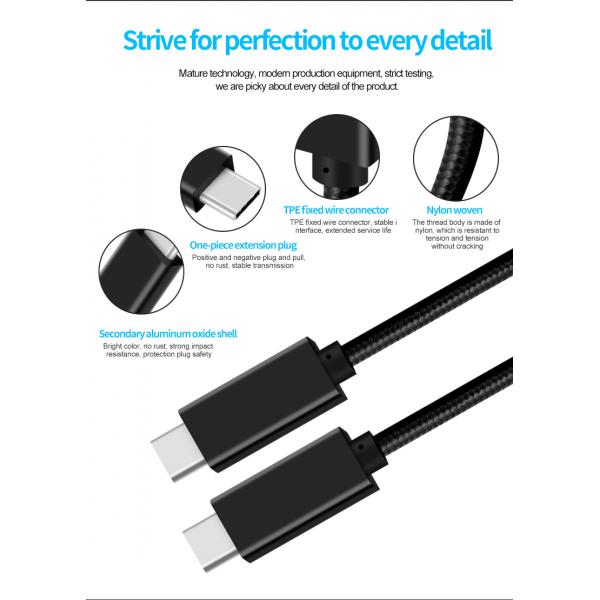 Picture of USB3.1 Gen2 cable 10Gbps 100W（Nylon jacket）